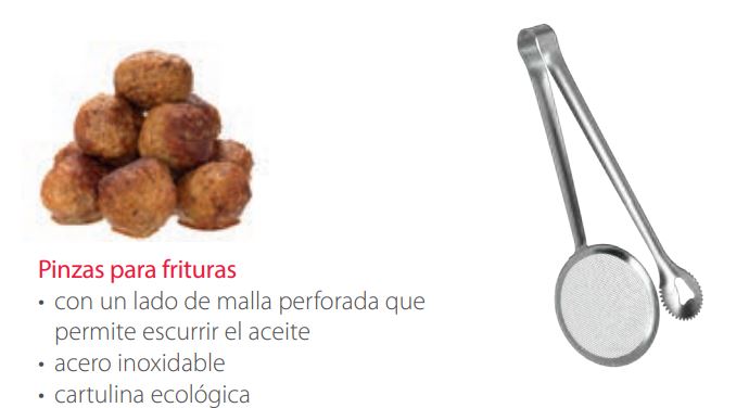 Pinza con colador para frituras MTX