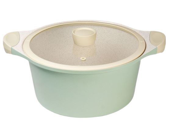 Olla verde 28 c/tapa cristal 8.7 Lt Coquette ALPRO