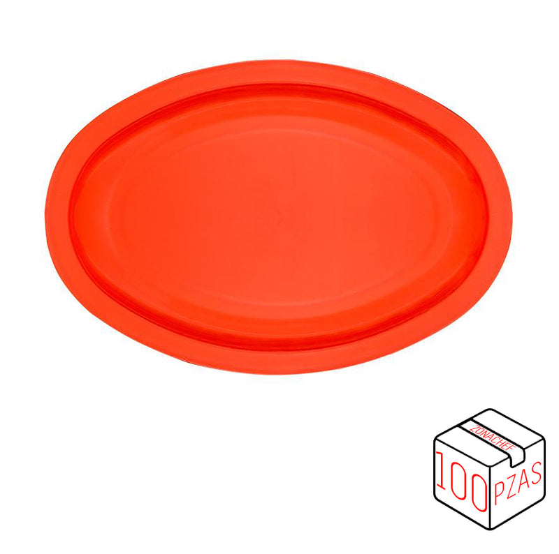 Linea Colima de Polipropileno Plato Tampiqueño de 29 cm Naranja Caja c/100 pzas Tcp
