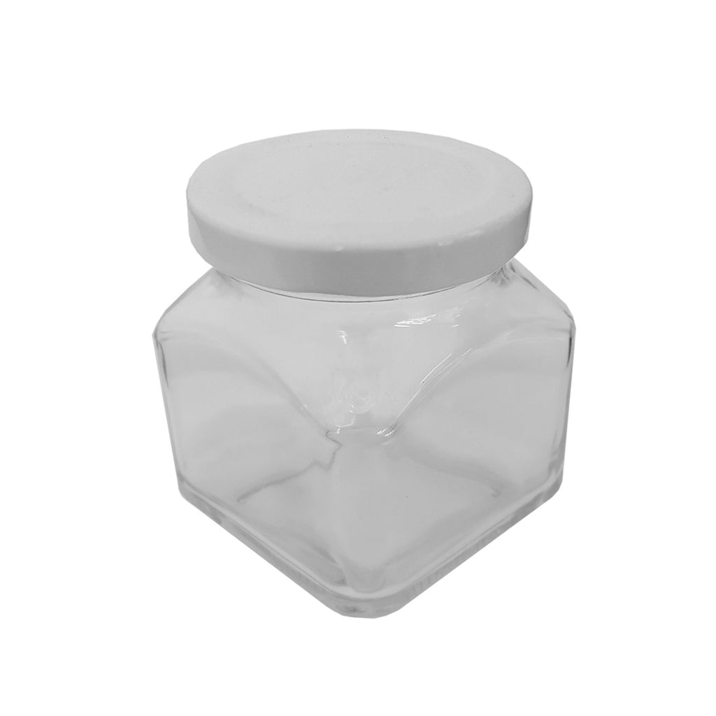 Tarro Hibiscus de 250ml de Cristal Caja de 48 pzas con Tapa Lp