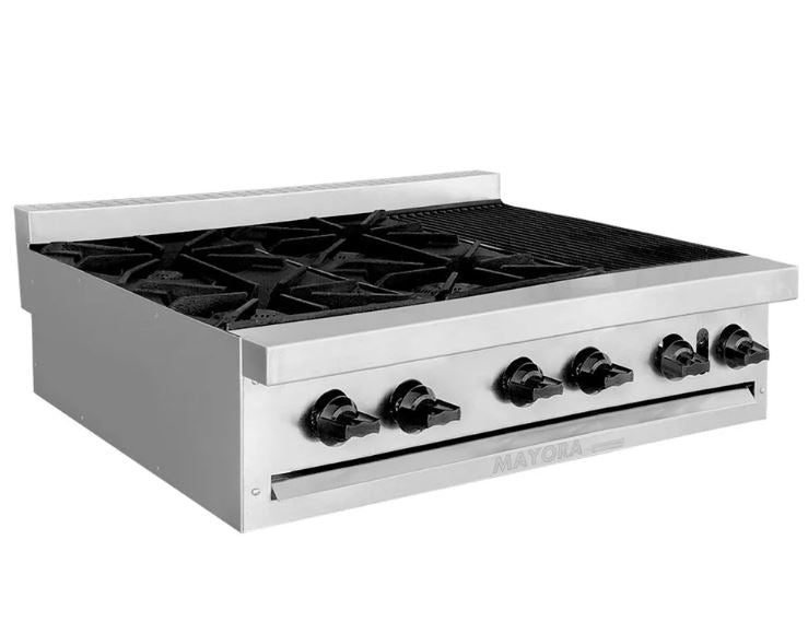 Estufa Modular Triple 2 Secciones de Quemadores, 1 Seccion de Asador