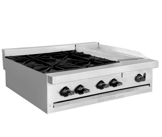 Estufa Modular Triple 2 Secciones de Quemadores, 1 Seccion de Plancha