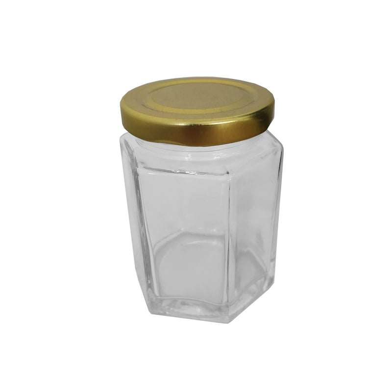 Frasco Hexagonal de 120ml de Cristal Caja de 24 pzas Vct