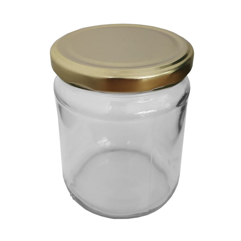Tarro Jar de 450ml de Cristal Caja de 12 pzas con Tapa Lp