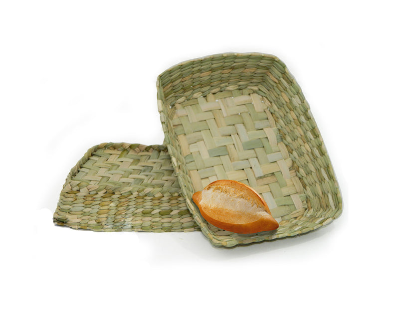 Panera Rectangular de Palma 22X24X7 cm color Natural Artesanal