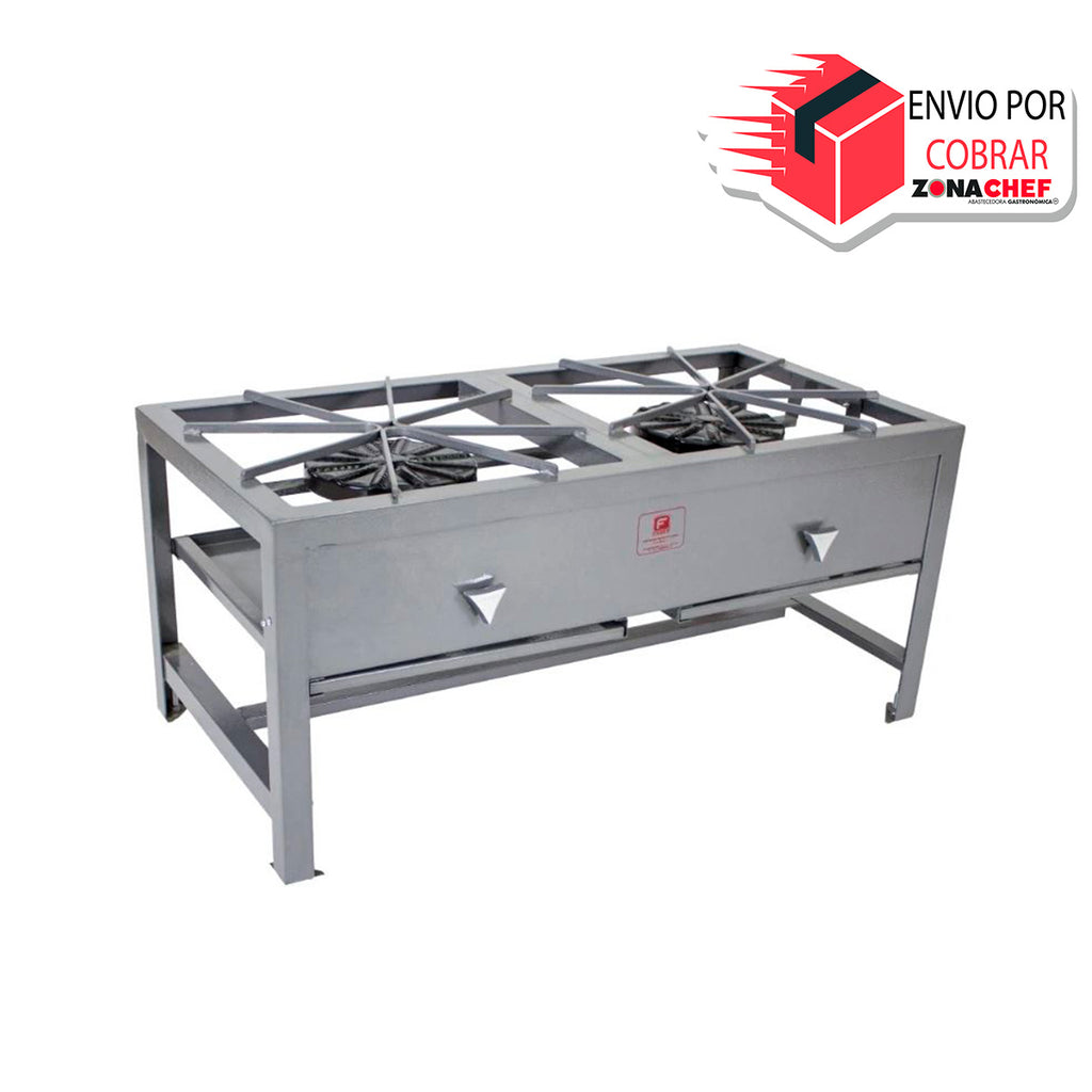 Estufon FERRO 2 Quemadores Estrella Estructural 1.0x0.5x0.46 mts