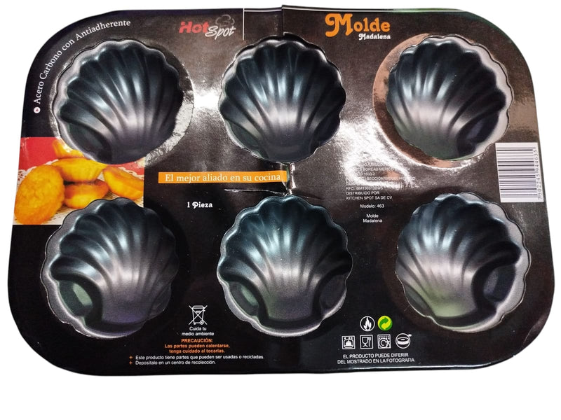 Molde madalena Acero carbono con Antiadherente Hs