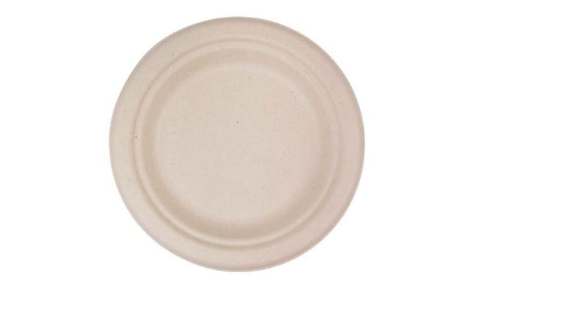 Plato redondo 9" biodegradable Paquete con 50 piezas ecd