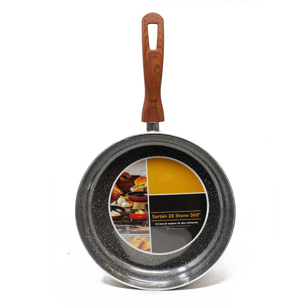 Sarten Stone Profundo en Aluminio 3.2 mm Mango Madera 28 cm LMX