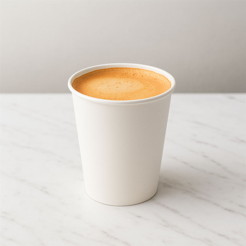 Vaso Biodegradable blanco para bebidas calientes 8 oz c/ 1,000 pzas