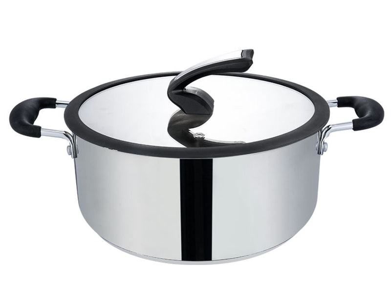 Budinera 34 cm Acero inoxidable c/tapa de cristal