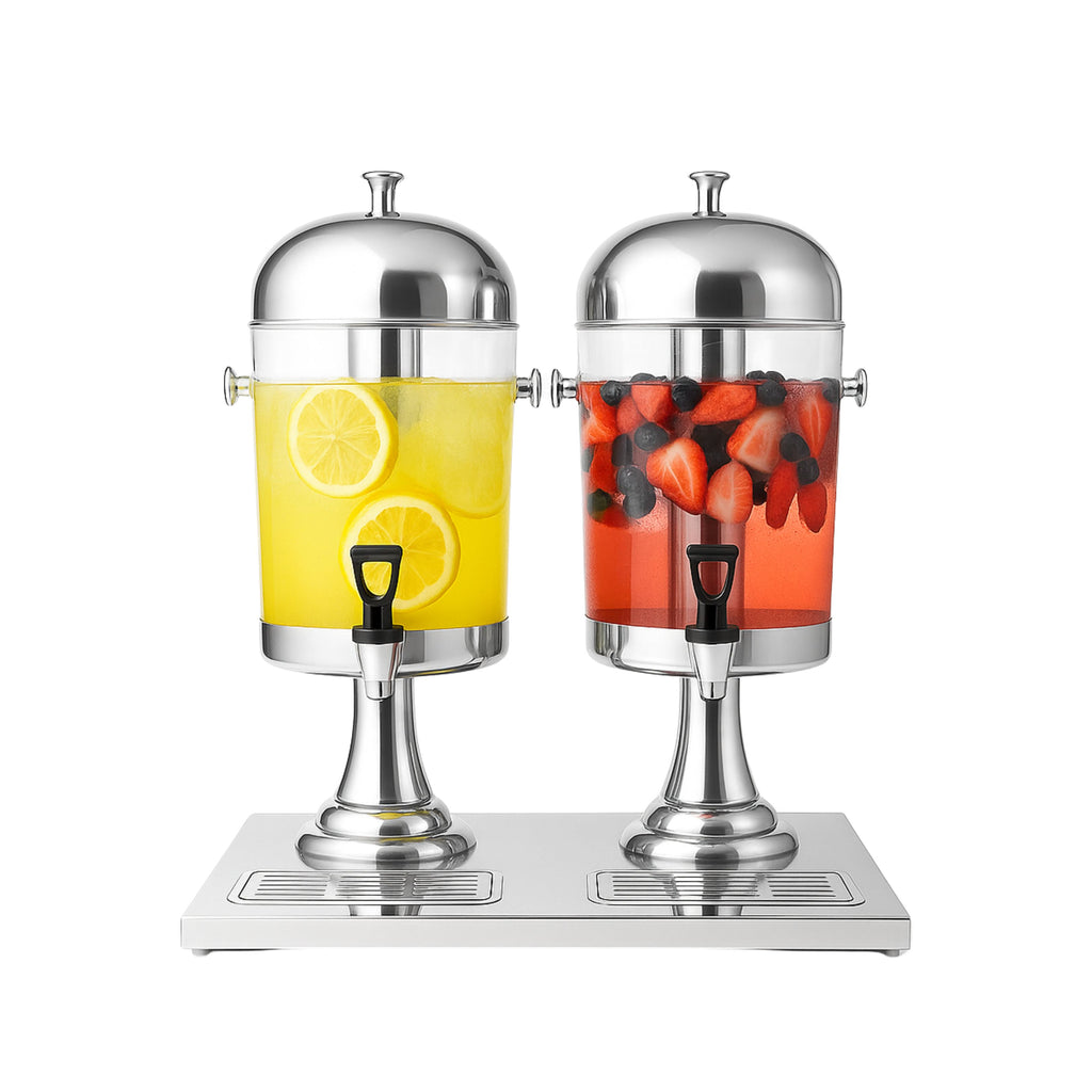 Dispensador de Bebidas de 2 Tanques en Acero Inoxidable/Policarbonato OZNOX