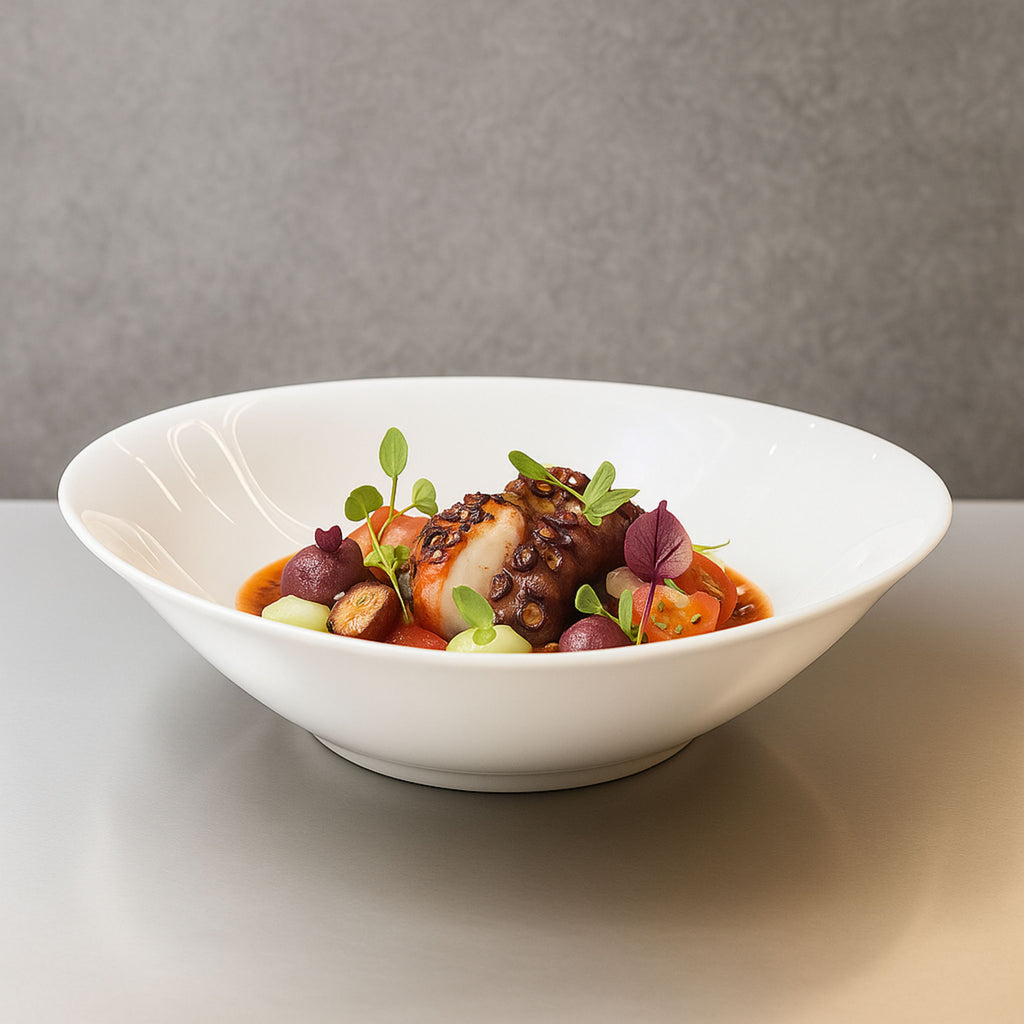 Ensaladera Toscana 27 cm (Vidrio Opal) BLANCO