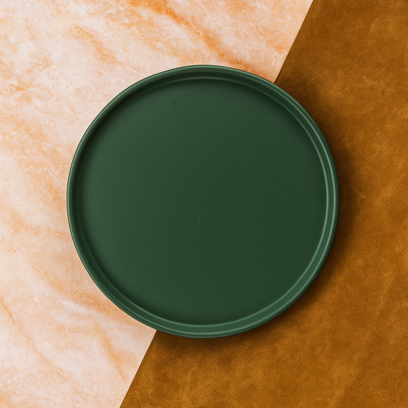 Linea Melamina Verde Mate Plato Barcelona 23 cm