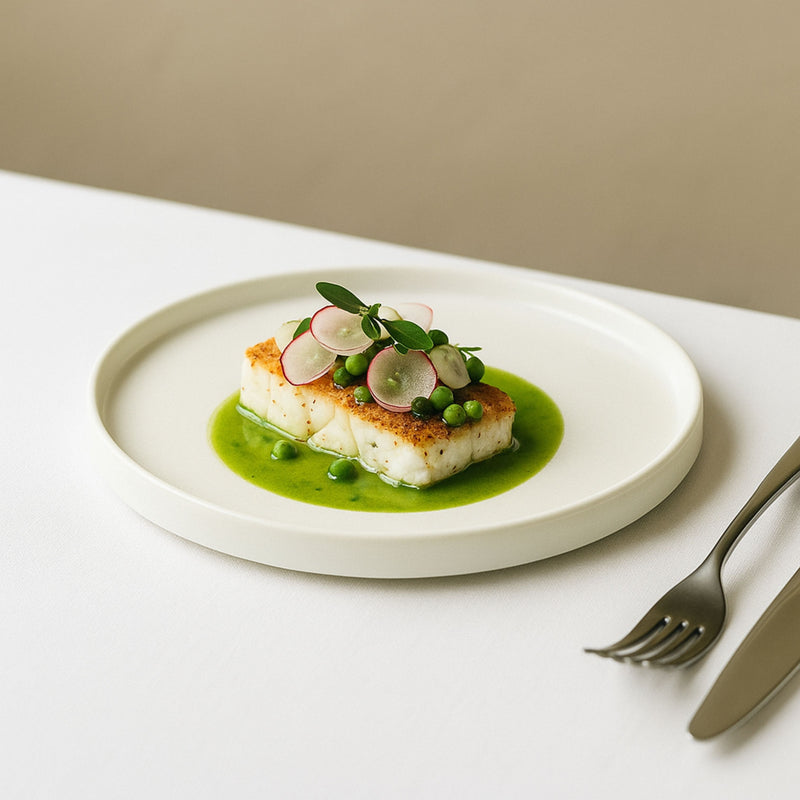 Plato Trinche Barcelona 27 cm (Vidrio Opal) BLANCO