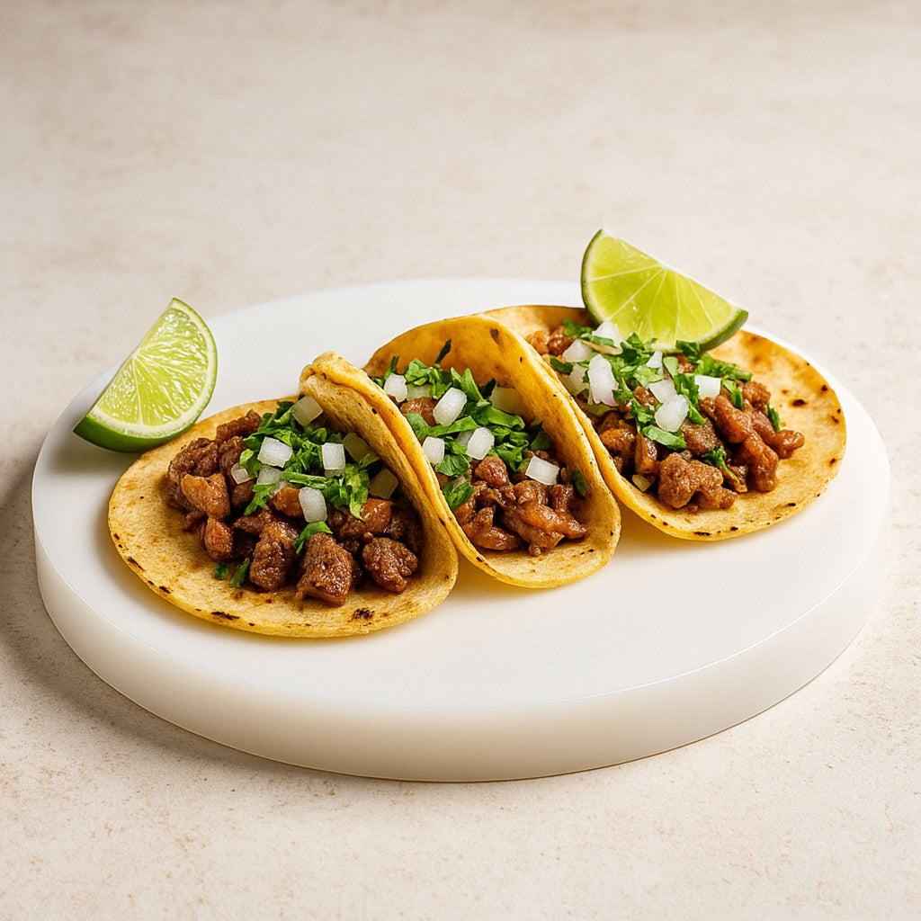 Tabla para Picar Redonda de Taquero 405 cm Blanca TRAVESA