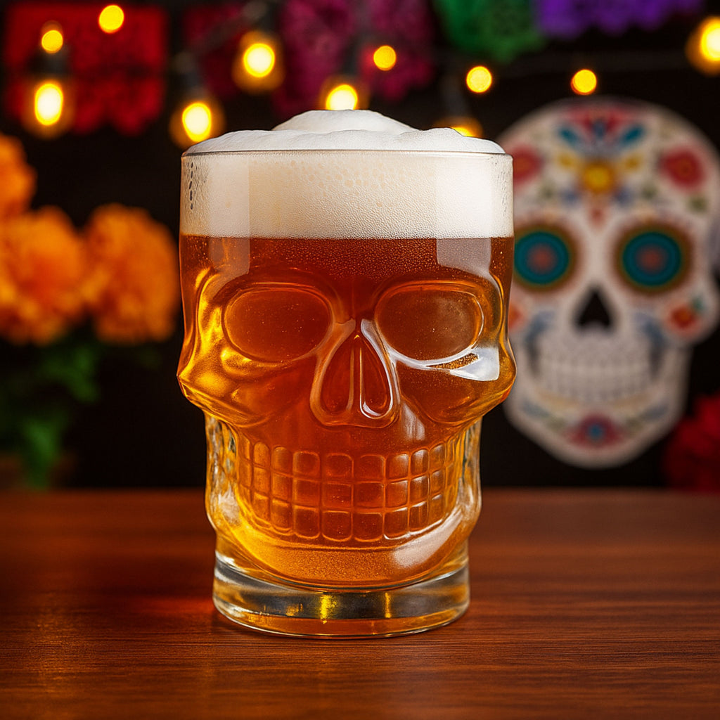 Tarro Cervecero de Craneo Calavera Chico de Cristal de 380ml Vit