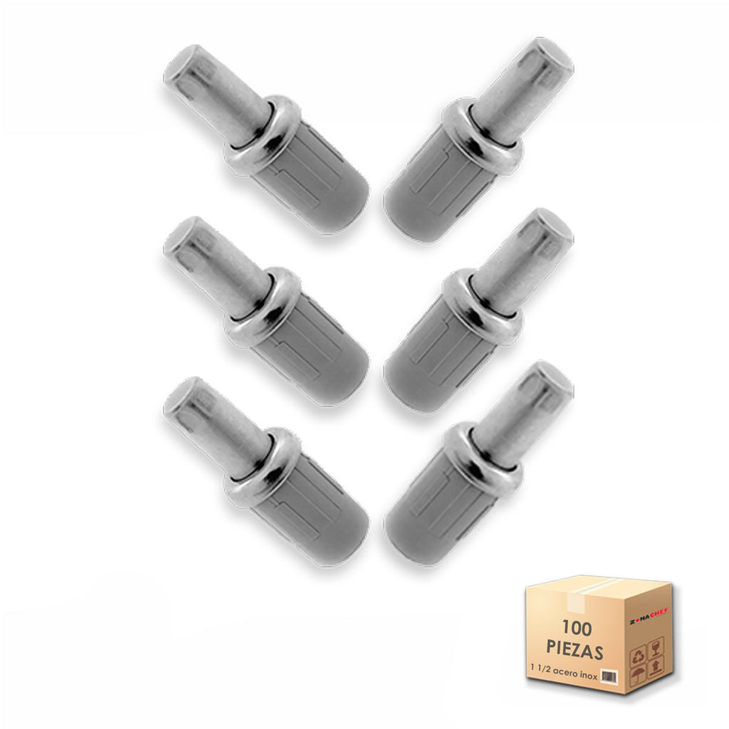 Pie de nivelacion 1 1/2 acero inox y plastico Caja c/100 pzas Migsa