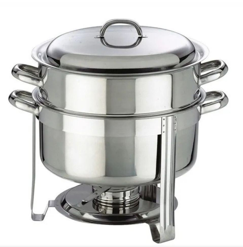 Bufetera Oznox Redonda De Acero Inoxidable con tapa de Acero Inox 7.5 Lt