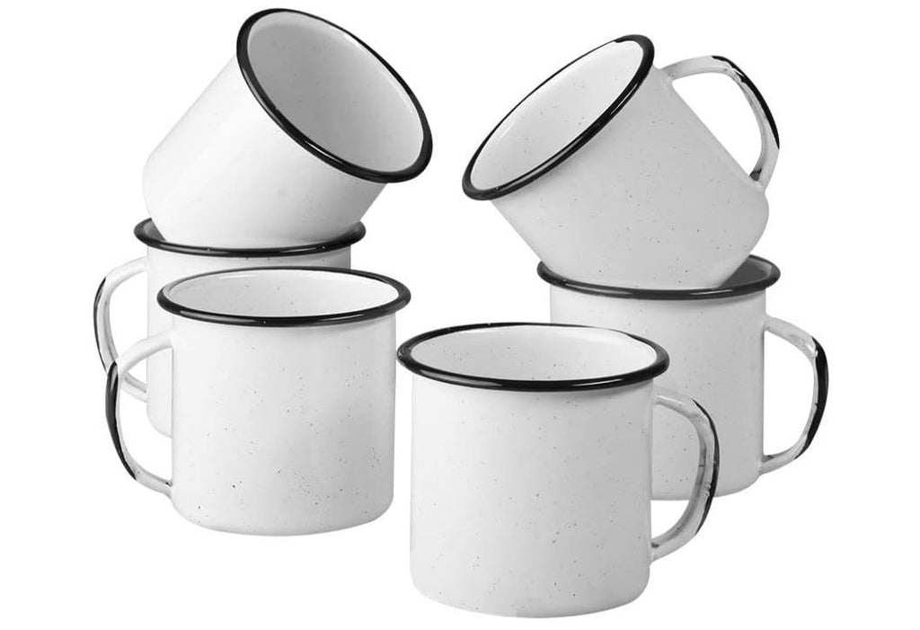 Juego de Taza 360 ml Peltre Blanco 6 piezas cns