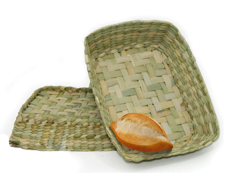 Panera Rectangular de Palma 27 x 20 x 7 cm 3 piezas color Natural Artesanal