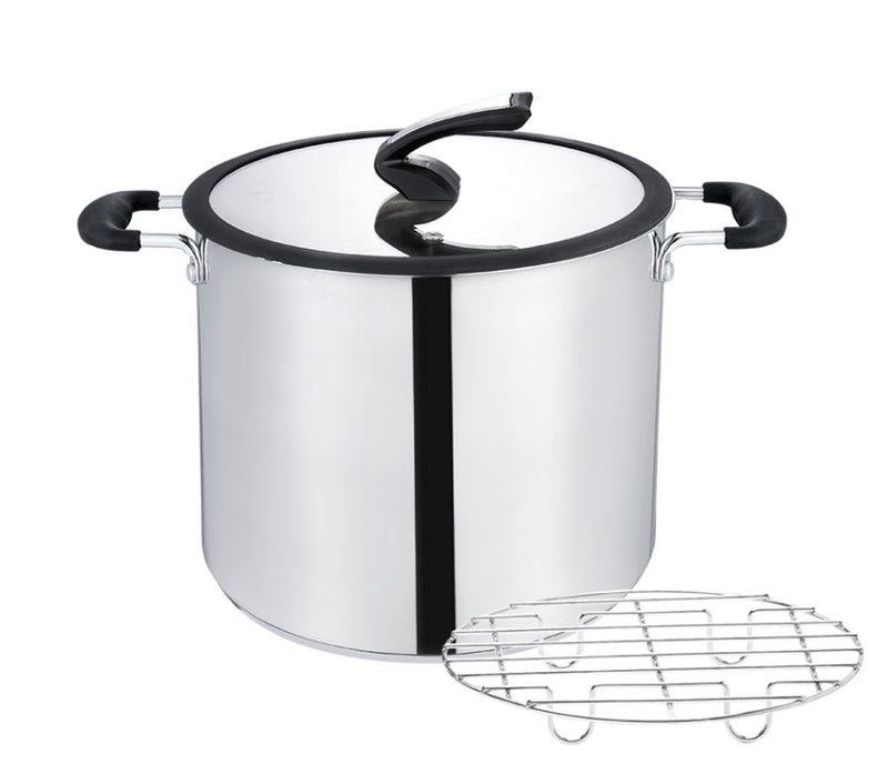 Vaporera 26 cm c/tapa de cristal Acero inoxidable Apr