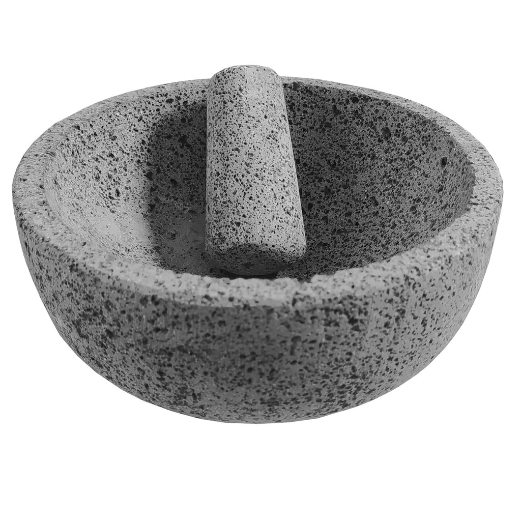 Molcajete Media Naranja de Piedra Volcanica Artesanal OZNOX