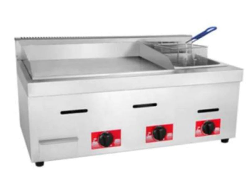 Plancha Grill lisa con Freidora a gas  Mgs PFM-85