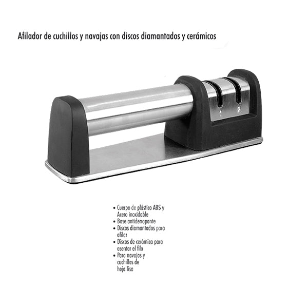 Afilador de cuchillos y navajas con discos diamantados y cerámicos Lyt