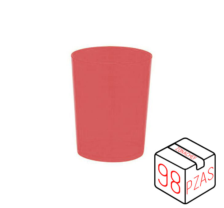 Vaso Kinder de 8 Oz/240 ml Polipropileno Rojo Traslucido Caja c/98 pzas Tcp