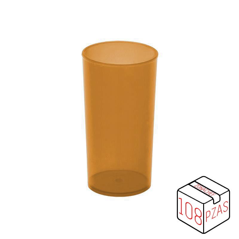 Vaso Jaibolero Traslucido de 13 Oz Naranja Caja c/108 pzas Tcp