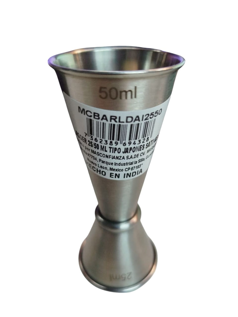 Jigger Tipo Japones de 25/50 ml  Acero satinado CCS