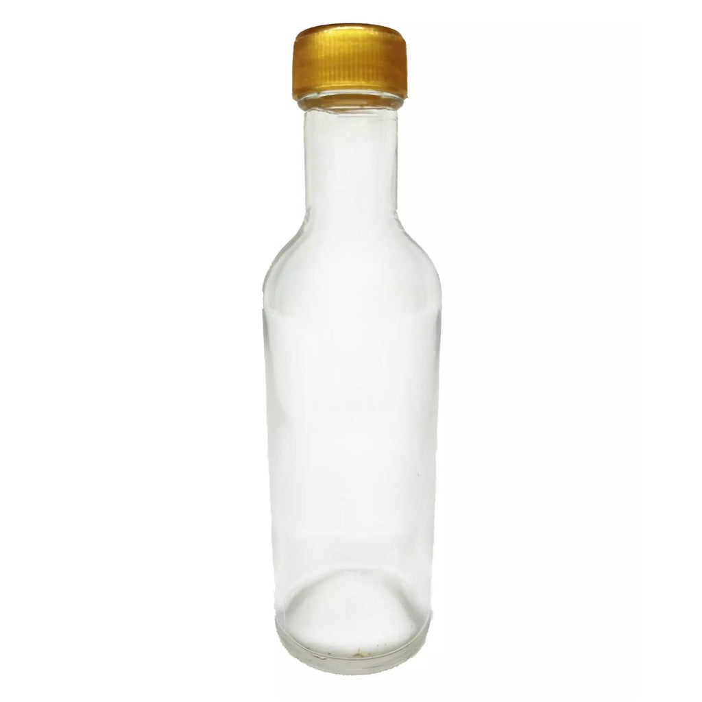 Botella mini redonda 50 ml 12 piezas con tapa de color Dorado LP