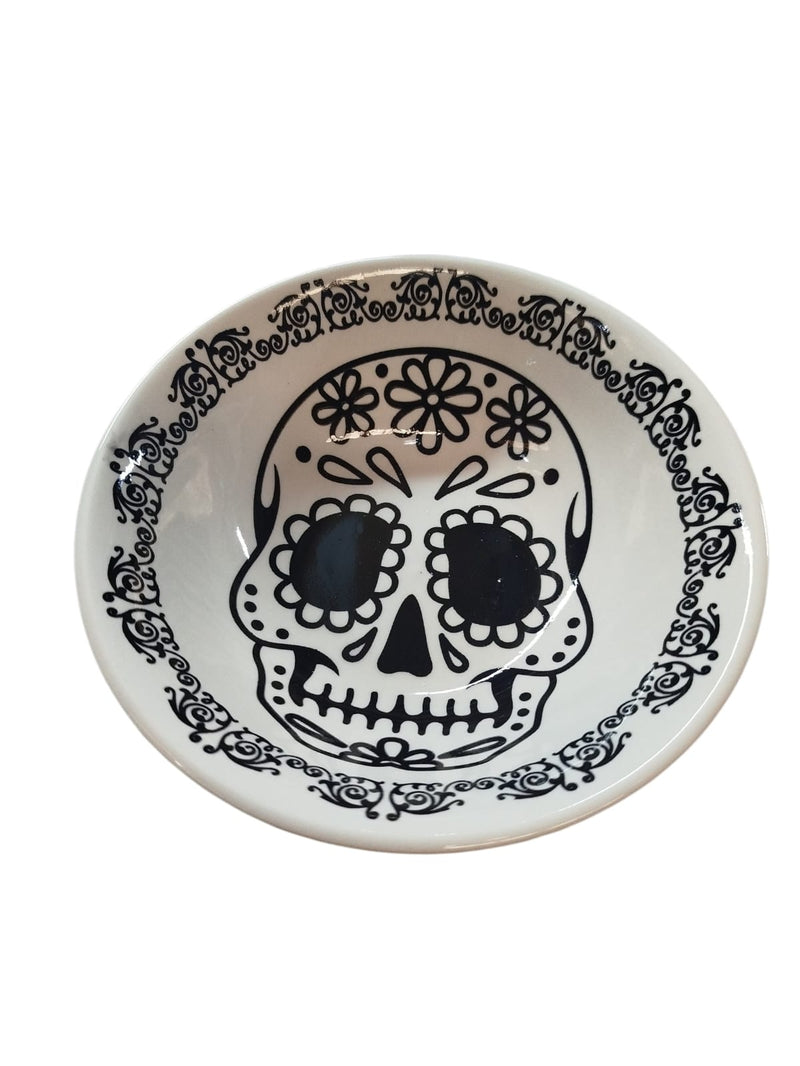 Plato Tazón ceramica Calavera Negra  7" BH