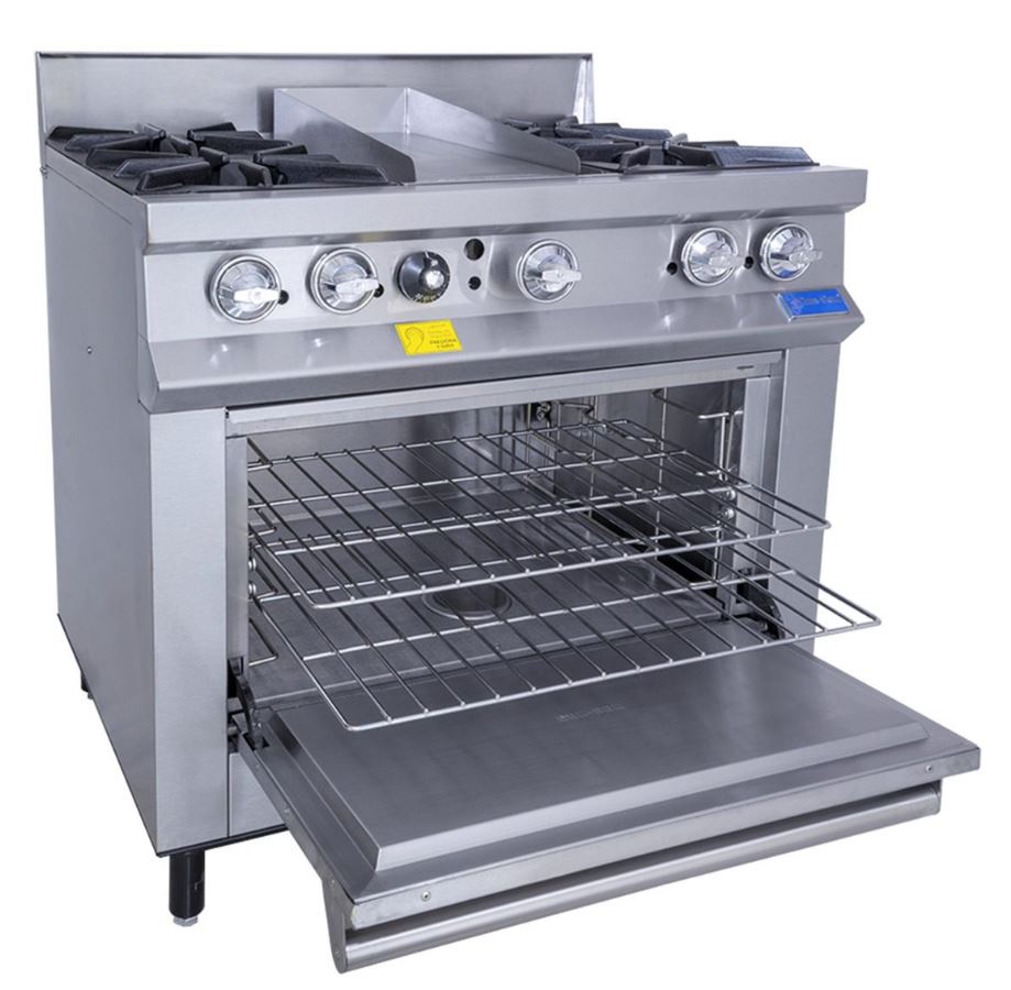 Estufa de 4 quemadores y Plancha SAN-SON SSE4QP