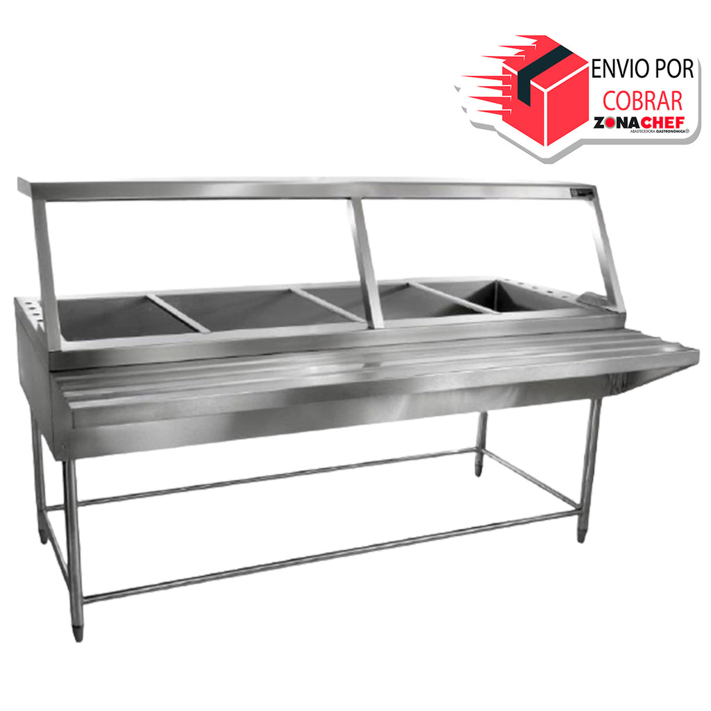 Mesa Caliente Tipo Sanitario Con Repisa Con Deslizador 150x70x90 cm FERRO