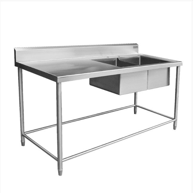 -Tarja/Fregadero 225x70x50 cm Doble en Acero Inox FERRO-