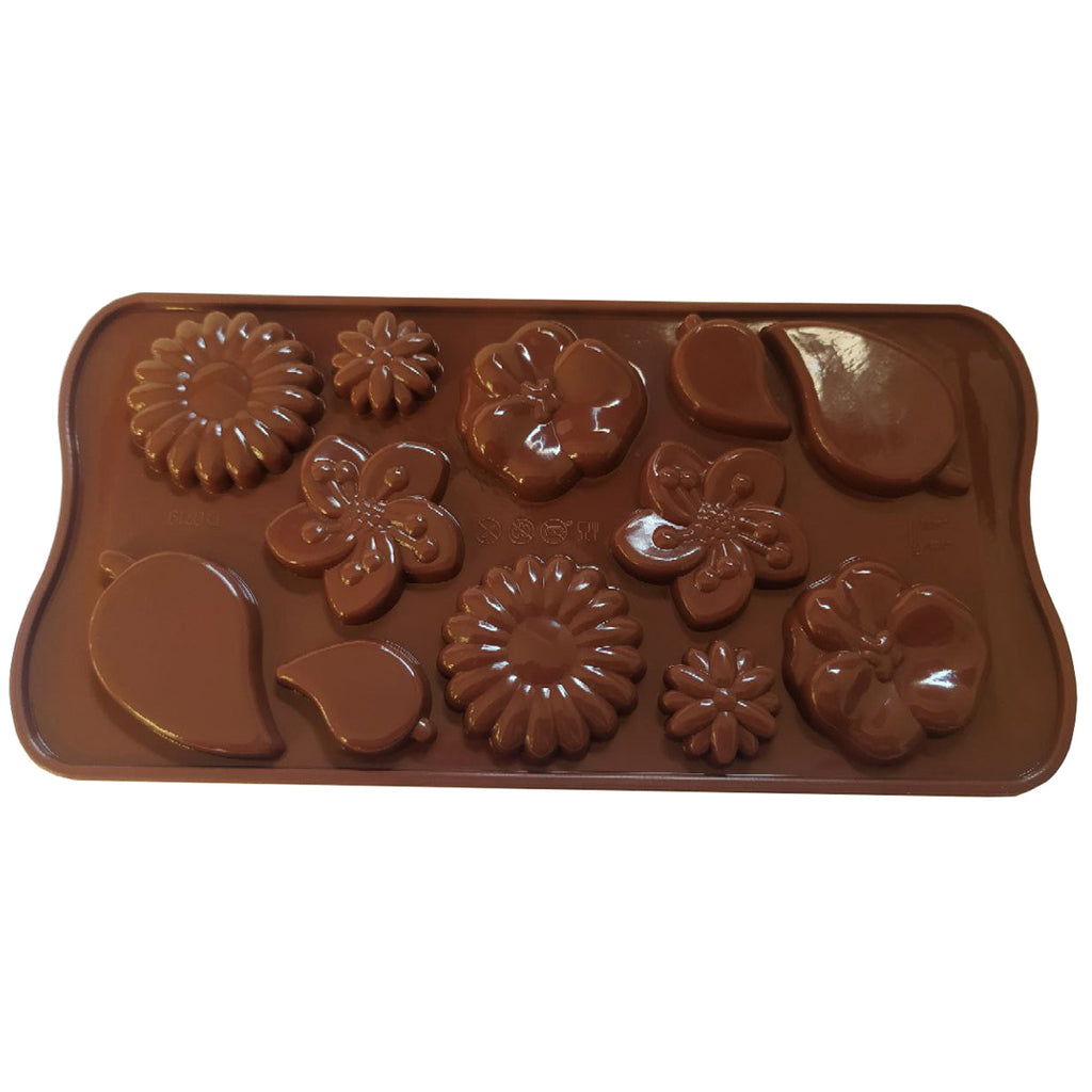 Molde de Silicon 12 Chocolates Flores Vct