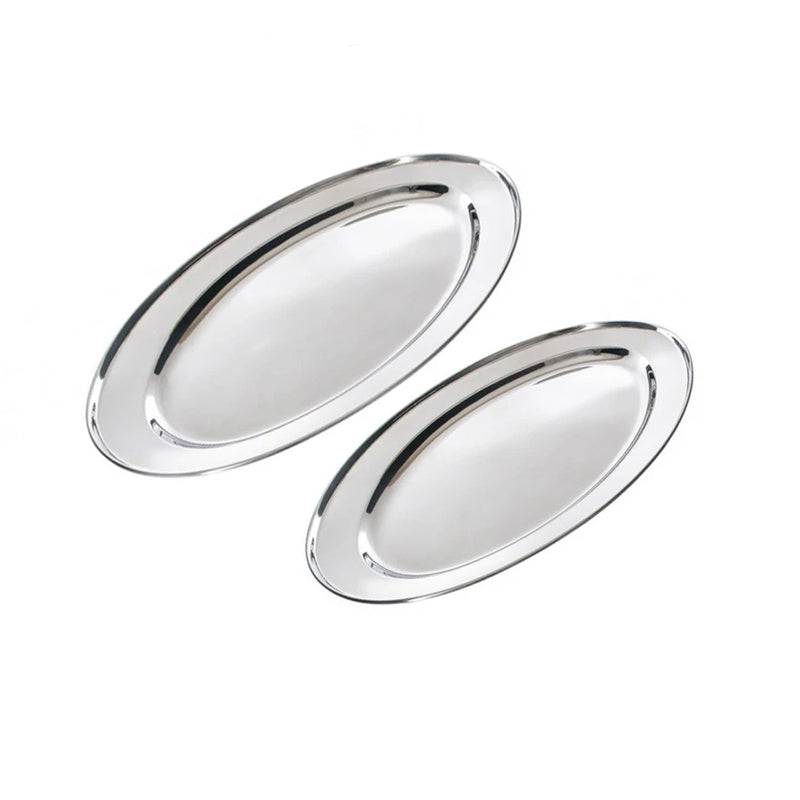 -Platos Oval Eco en Acero Inoxidable de Diferentes Medidas-