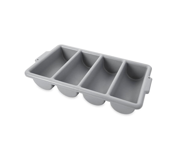 Caja Plastica para Cubiertos de 4 Compartimientos Gris