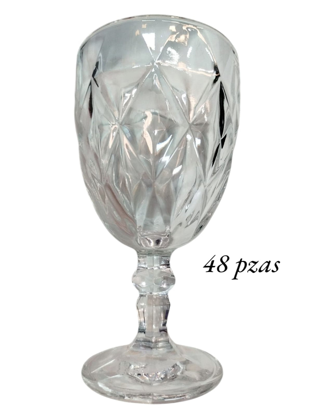 Copa para agua de cristal cortado Transparente Diamond 325 ml BH caja 48 pzas