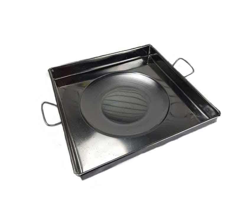 Comal de Acero Inoxidable Cuadrado Bola 40x40 cm GTR