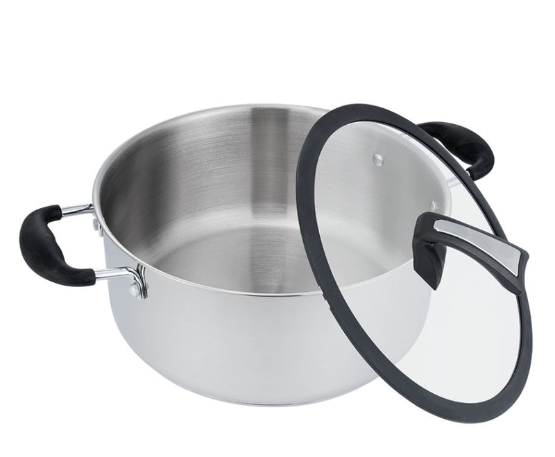 Budinera 34 cm Acero inoxidable c/tapa de cristal