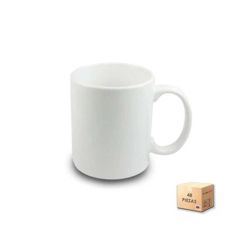 Taza Tarro Promocional Blanco Caja 48 Piezas para Sublimar de 11 oz Anfora