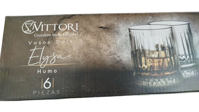 Vaso High Ball Elysa Humo 445 ml set de 6 piezas VIT