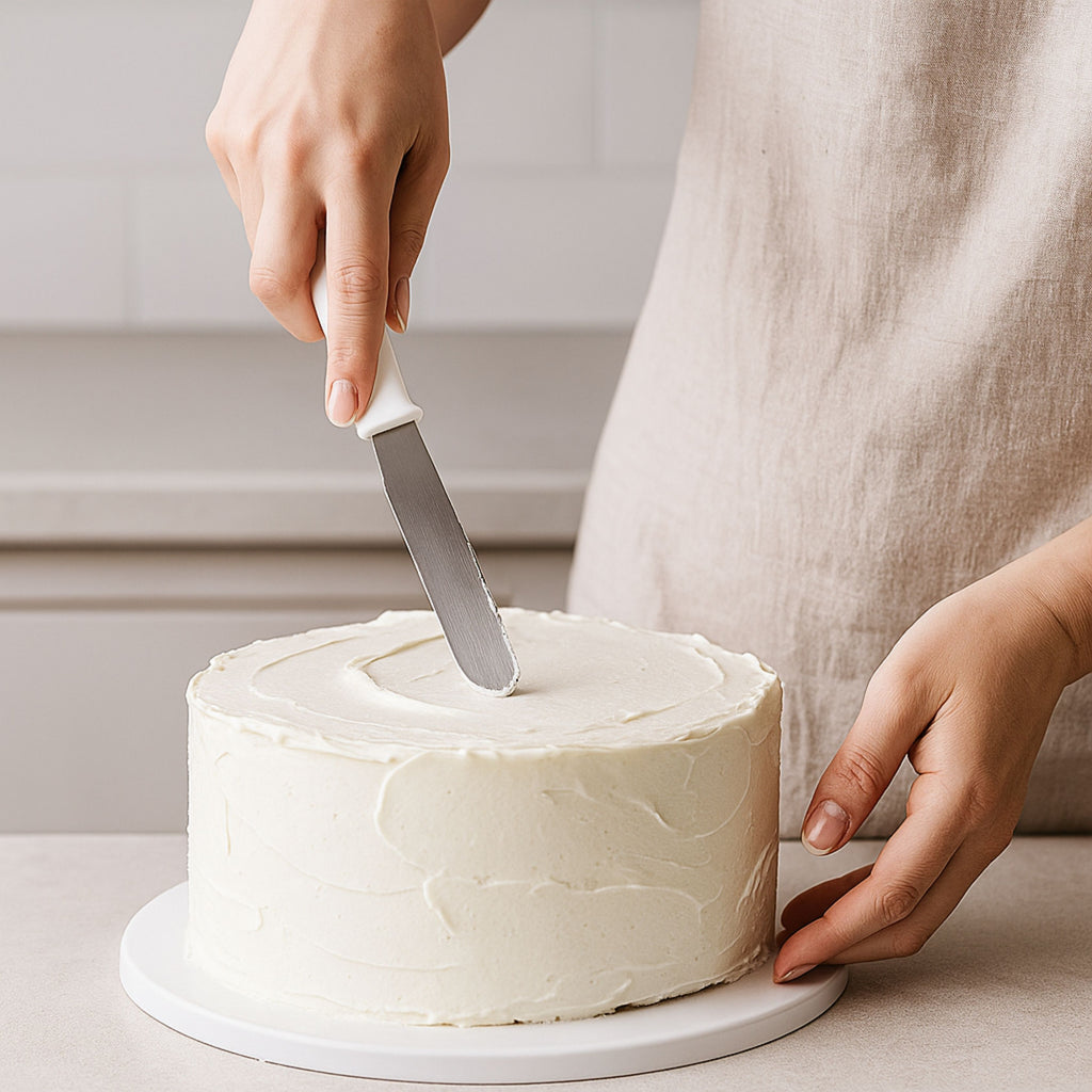 Espatula Pastelera 4 " Mango de plastico Blanco TRV