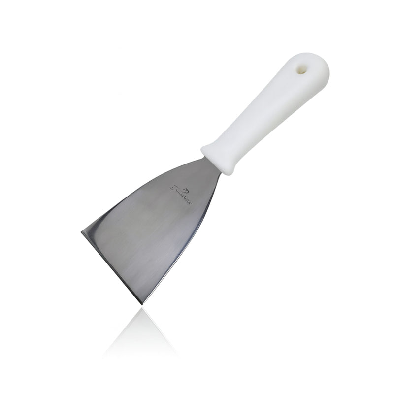 Espatula Raspador 5x4 " Mango de plastico Blanco Trv