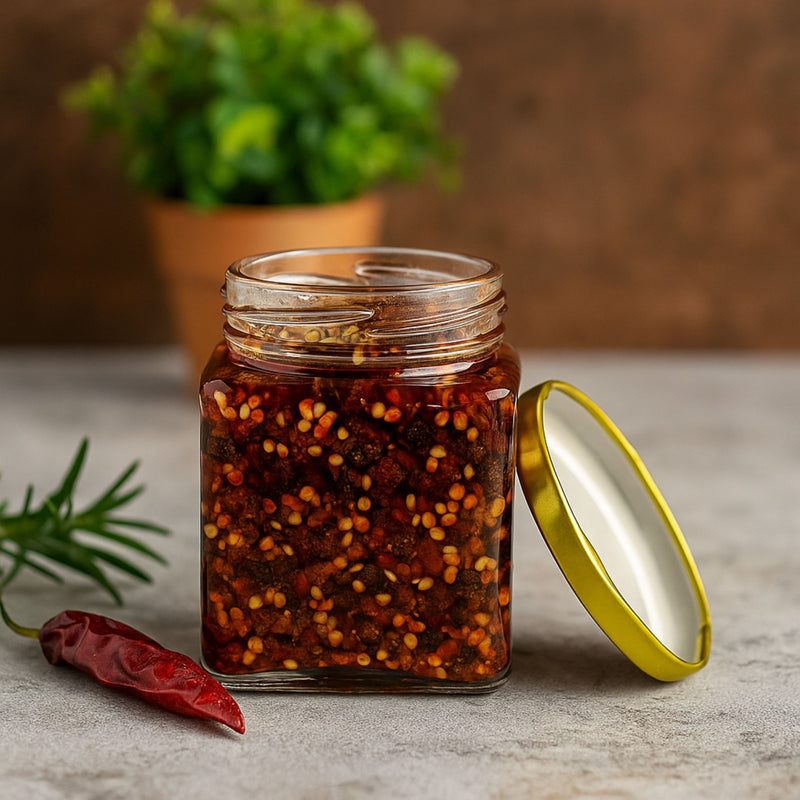 Frasco cuadrado 280 ml tapa Dorada BH