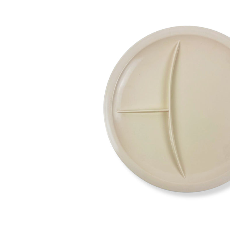 Linea D08 Melamina Beige Plato Redondo c/3 Divisiones de 25 cm ANF