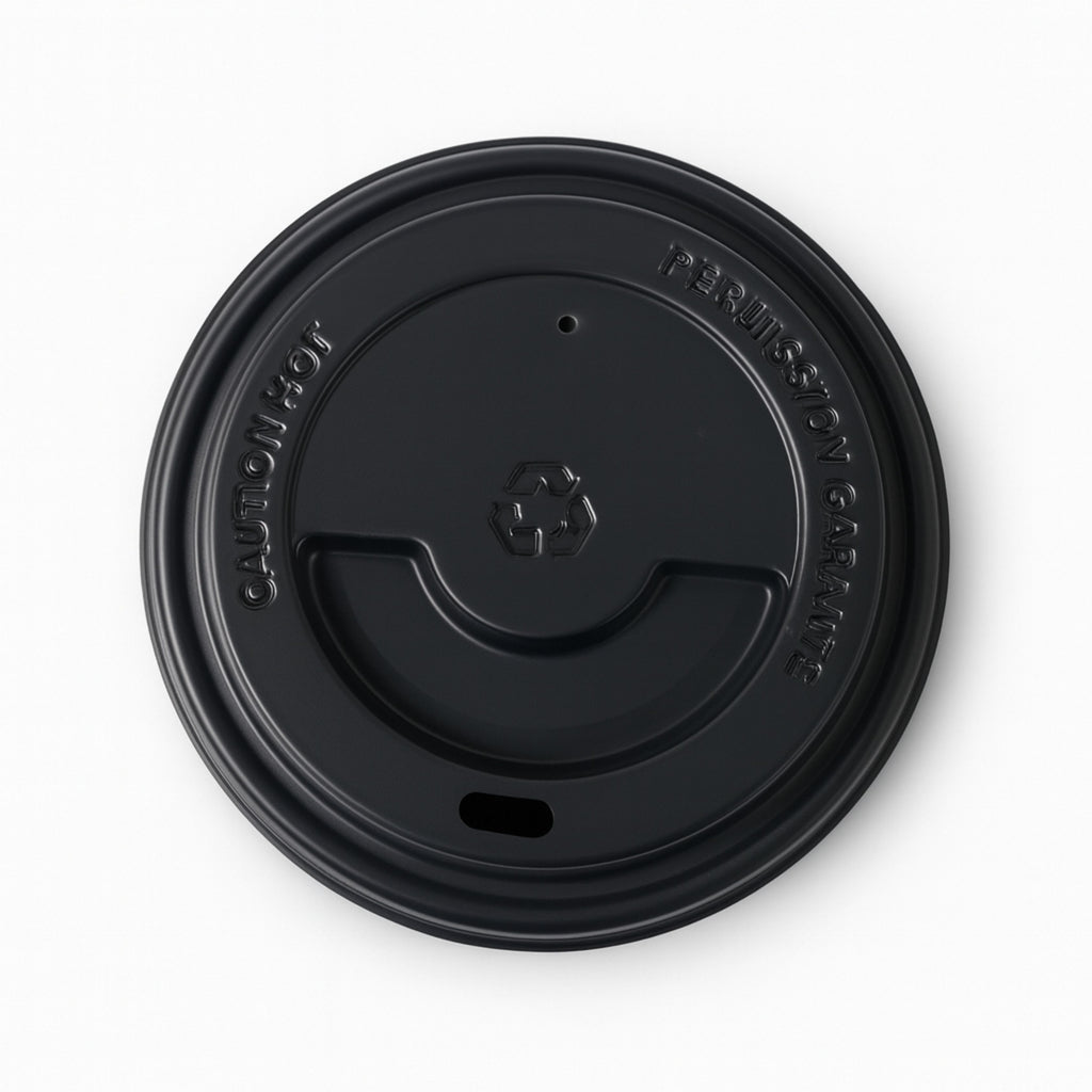 Tapa 12-16-20 oz Bebida Caliente Ps Negro c/1000 pzas